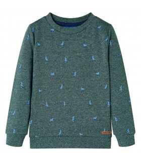 Kids' Sweatshirt Dark Green Melange 128