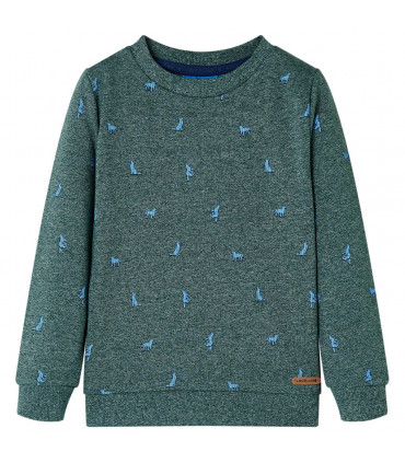 Kids' Sweatshirt Dark Green Melange 128