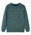 Kids' Sweatshirt Dark Green Melange 140