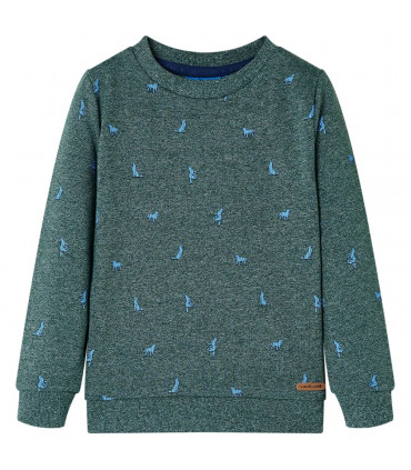 Kids' Sweatshirt Dark Green Melange 92