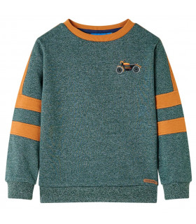 Kids' Sweatshirt Dark Green Melange 92