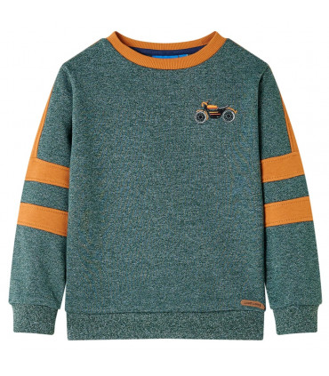 Kids' Sweatshirt Dark Green Melange 92