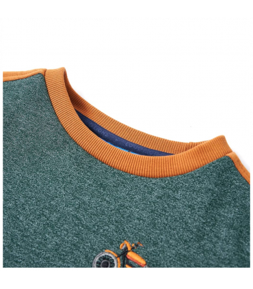 Kids' Sweatshirt Dark Green Melange 92
