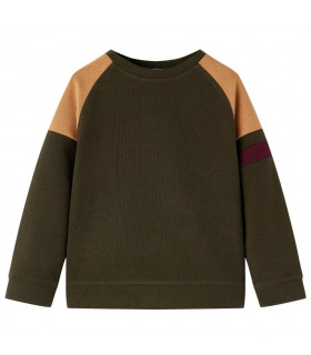 Kids' Sweatshirt Dark Khaki and Camel 140