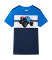 Kids' T-shirt Blue and Navy 140