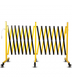 Metal Expandable Barricade, 23 Feet Retractable Fence Outdoor, Mobile Safety Barrier Gate, Easily Assembled Expanding Gate with Casters, Collapsible Accordion Barricade Gate Outdoor