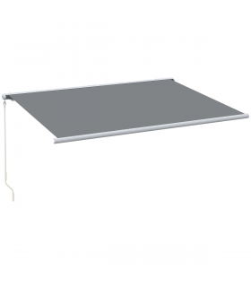 Outsunny 4x3m Full Cassette Electric Retractable Awning for Patio Door Window