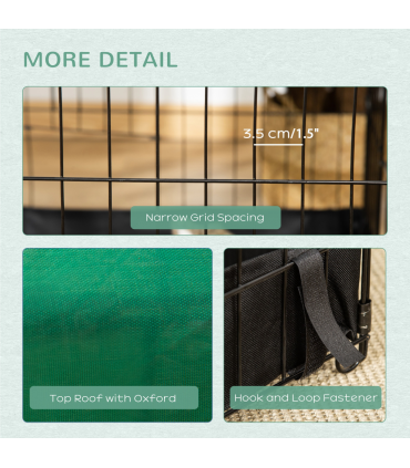 Rabbit Cage Guinea Pig Small Animal Playpen Water Proof Roof Pawhut