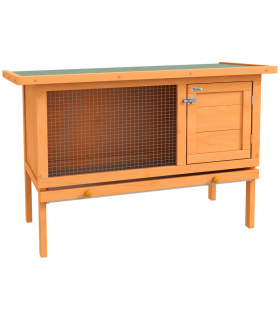 Rabbit Hutch Bunny Cage Guinea Pig Elevated House Wood Outdoor Garden Pawhut