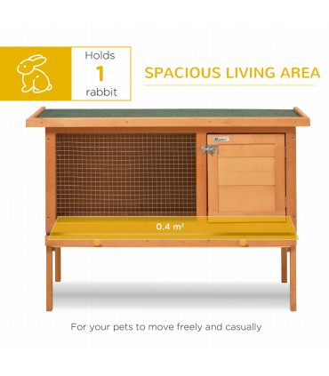 Rabbit Hutch Bunny Cage Guinea Pig Elevated House Wood Outdoor Garden Pawhut