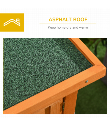 Rabbit Hutch Bunny Cage Guinea Pig Elevated House Wood Outdoor Garden Pawhut