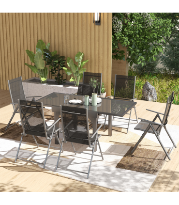 Versatile Seven-Piece Dining Set with Expandable Table for 4-6 People
