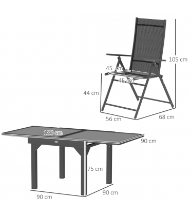 Versatile Seven-Piece Dining Set with Expandable Table for 4-6 People