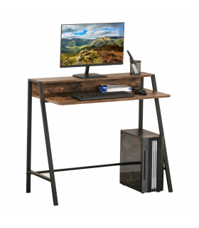 Writing Desk Computer Workstation Storage Shelf Color Rustic Brown