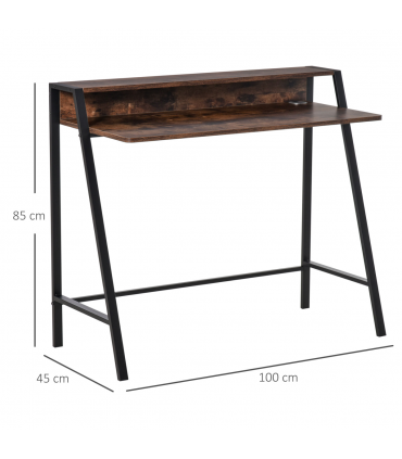 Writing Desk Computer Workstation Storage Shelf Color Rustic Brown