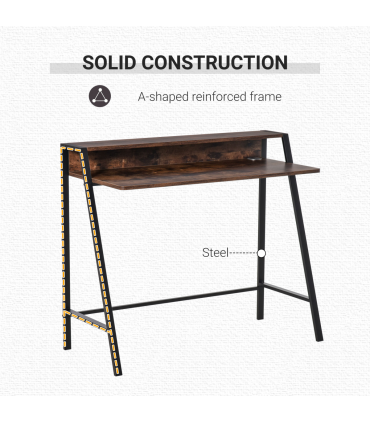 Writing Desk Computer Workstation Storage Shelf Color Rustic Brown