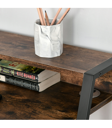 Writing Desk Computer Workstation Storage Shelf Color Rustic Brown