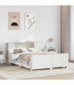 vidaXL Bed Frame without Mattress White 135x190 cm Double Solid Wood Pine