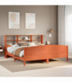 vidaXL Bookcase Bed without Mattress Wax Brown 180x200 cm Super King Solid Wood Pine