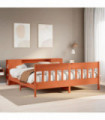 vidaXL Bookcase Bed without Mattress Wax Brown 200x200cm Solid Wood Pine
