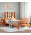 vidaXL Bookcase Bed without Mattress Wax Brown 90x190 cm Single Solid Wood Pine