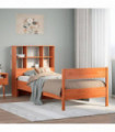 vidaXL Bookcase Bed without Mattress Wax Brown 90x190 cm Small Single Solid Wood Pine