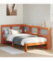 vidaXL Bookcase Bed without Mattress Wax Brown 90x190 cm Solid Wood Pine