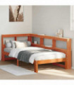 vidaXL Bookcase Bed without Mattress Wax Brown 90x200 cm Solid Wood Pine