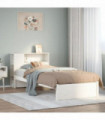 vidaXL Bookcase Bed without Mattress White 100x200cm Solid Wood Pine