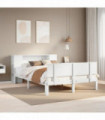 vidaXL Bookcase Bed without Mattress White 135x190 cm Double Solid Wood Pine