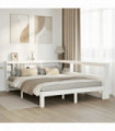 vidaXL Bookcase Bed without Mattress White 140x190 cm Solid Wood Pine