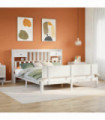 vidaXL Bookcase Bed without Mattress White 180x200 cm Super King Solid Wood Pine