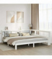 vidaXL Bookcase Bed without Mattress White 200x200 cm Solid Wood Pine