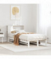 vidaXL Bookcase Bed without Mattress White 75x190 cm Small Single Solid Wood