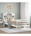 vidaXL Bookcase Bed without Mattress White 90x190 cm Single Solid Wood Pine
