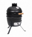 2-in-1 Kamado Barbecue Grill Smoker Ceramic 56 cm Black