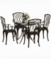 Outsunny 5 PCs Garden Dining Set, Garden Furniture Set, Bronze Tone