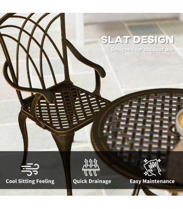 Outsunny 5 PCs Garden Dining Set, Garden Furniture Set, Bronze Tone