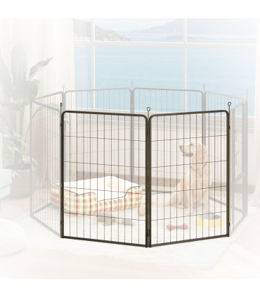 Foldable Steel Pet Enclosure - Secure Space for Pets - Versatile Design