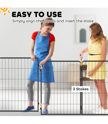 Foldable Steel Pet Enclosure - Secure Space for Pets - Versatile Design