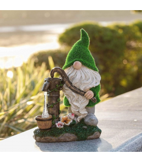Outdoor Patio Yard Lawn Decoration Resin Statue Solar Lights Gnome Garden Ornaments Statues