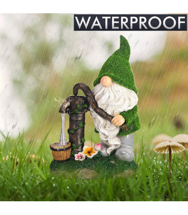 Outdoor Patio Yard Lawn Decoration Resin Statue Solar Lights Gnome Garden Ornaments Statues