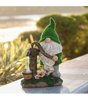 Outdoor Patio Yard Lawn Decoration Resin Statue Solar Lights Gnome Garden Ornaments Statues