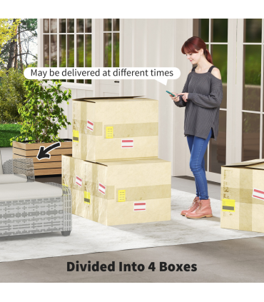 Outsunny 5 PCs Rattan Garden Furniture Set with Reclining Chairs, Grey