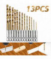 13PCS HSS COBALT JOBBER DRILL BIT SET 1/4" HEX SHANK 1.5-6.5mm BITS HIGH SPEED
