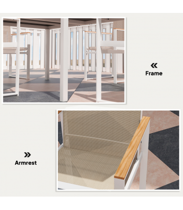 Outsunny 5 Piece Garden Table and Chairs with Tempered Glass Table Top