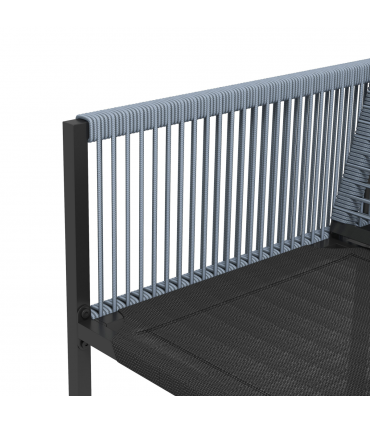 Outsunny 5 Pieces Patio Dining Set with Foldable Back for Poolside, Dark Grey