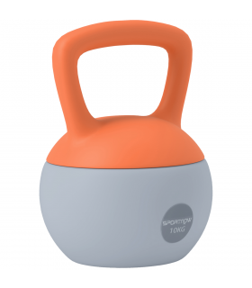 SPORTNOW 10KG Kettlebell w/ Soft Body and Non-Slip Handle, Orange and Grey