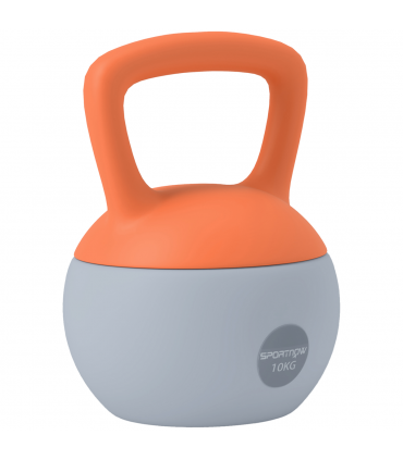 SPORTNOW 10KG Kettlebell w/ Soft Body and Non-Slip Handle, Orange and Grey