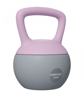 SPORTNOW 10KG Kettlebell w/ Soft Body and Non-Slip Handle, Purple and Grey